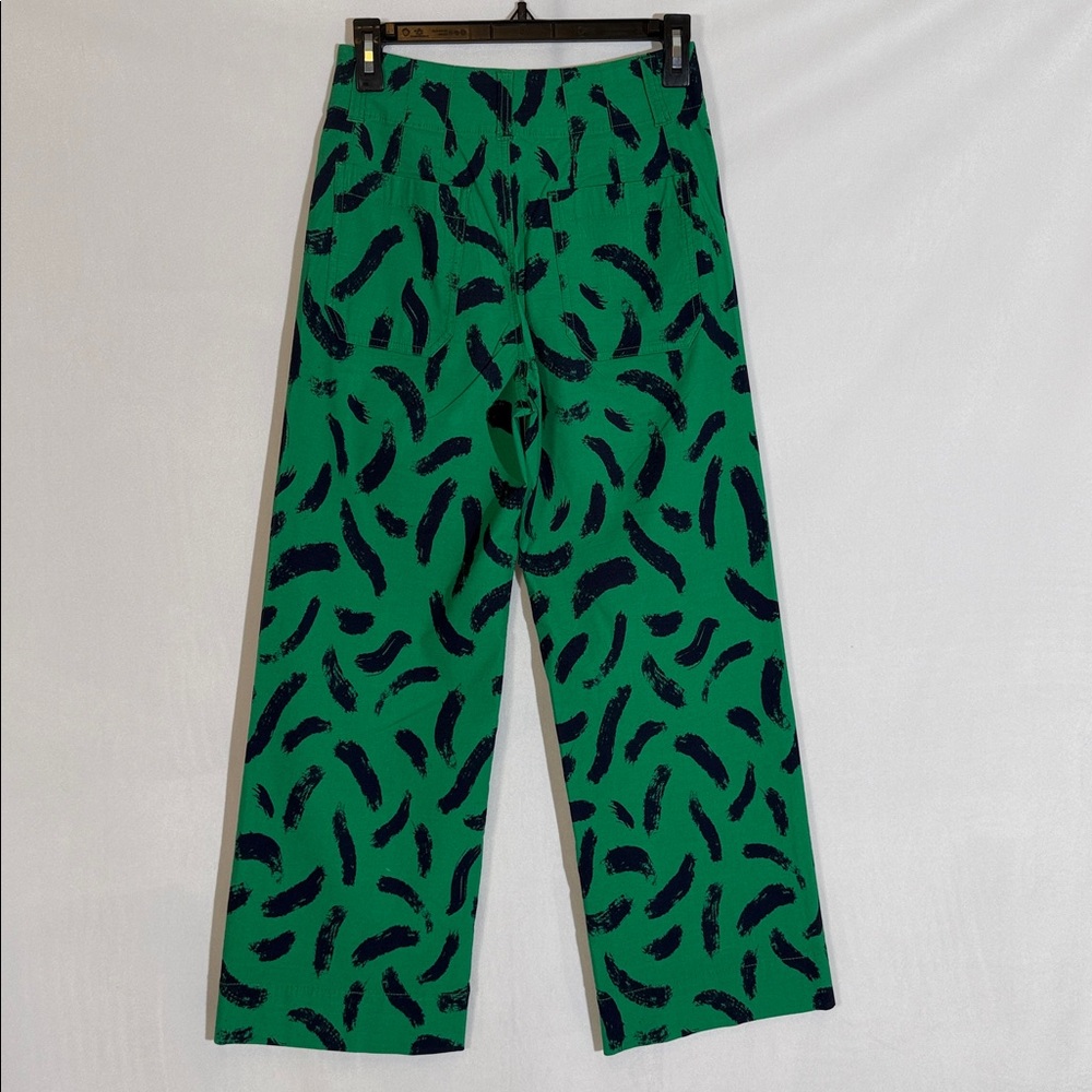 Anthropologie Maeve Colette Pants Size 26 Green And Navy Print EUC - Picture 6 of 12